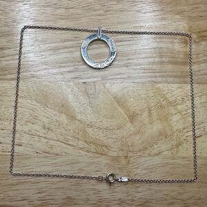 Tiffany & Co Sterling Silver Circle Pendant Necklace 925